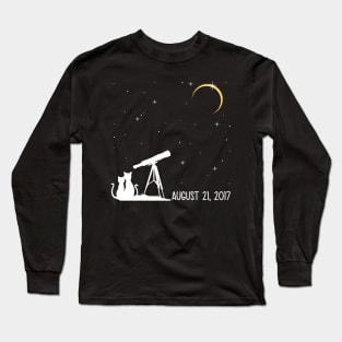 Solar Eclipse 2017 Cats Picnic Long Sleeve T-Shirt